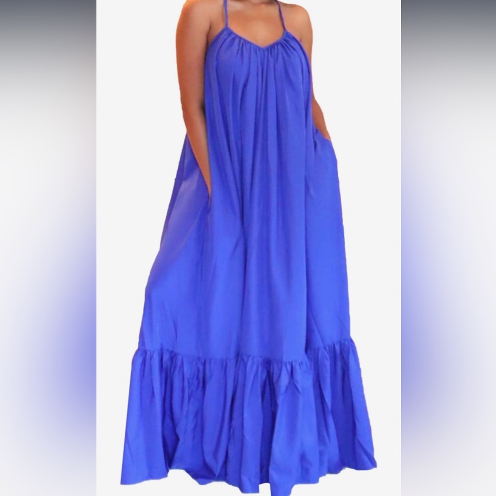 Royal blue maxi dress.  Size M.  Never worn